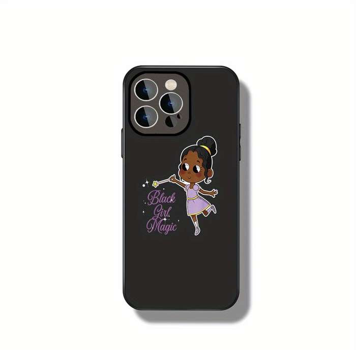 1Pc Black For iPhone 14 Plus Magical Girl Power African Phone Case