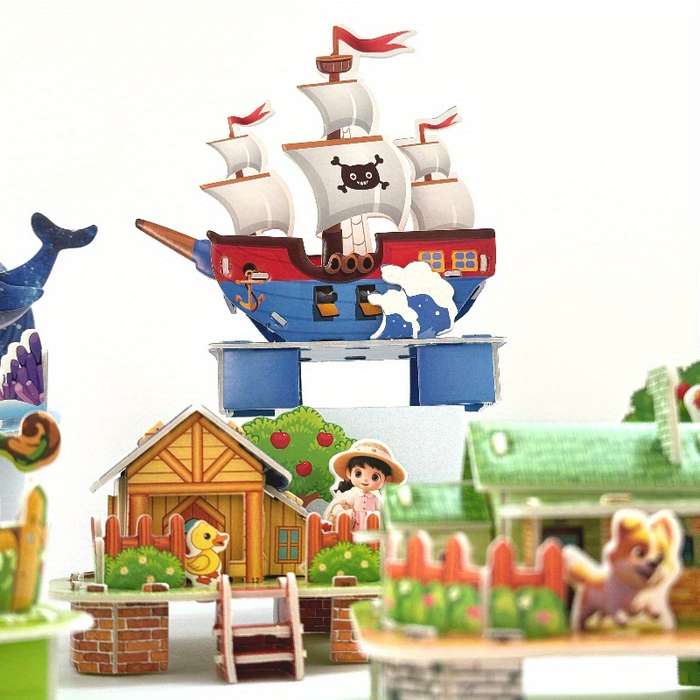 Building Toy Architectural Model Toy Set Model Random Quantity 4 Pcs