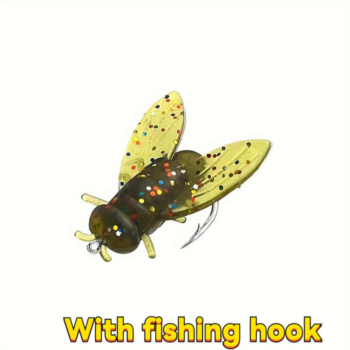 10pcs Bionic Fly Fishing Bait with Wings High-Quality PVC Popper Lures Artificial Insect Bai