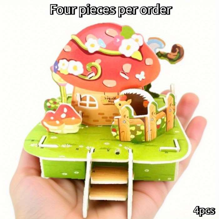 Building Toy Architectural Model Toy Set Model Random Quantity 4 Pcs