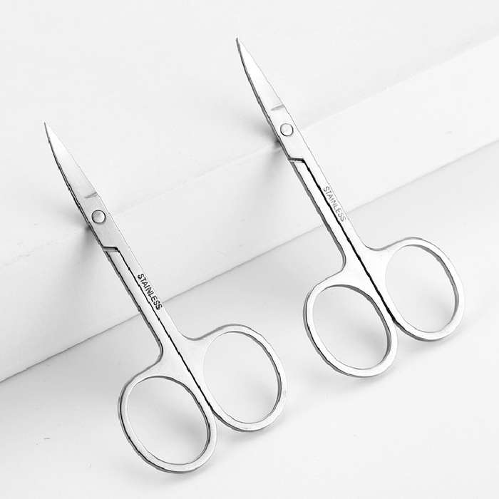 1pc Stainless Steel Eyebrow Trimmer Facial Scissors Unisex Nose Hair and Beard Trimming Shear