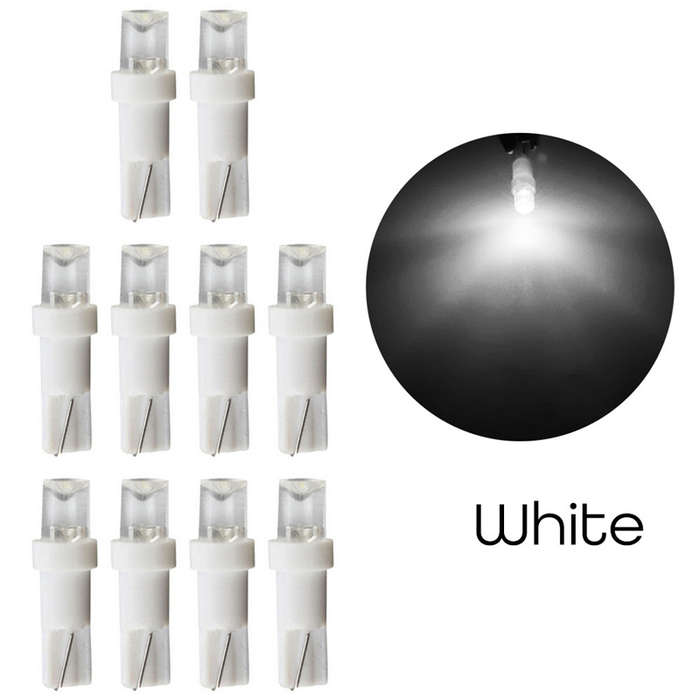 10pcs White T5 LED Car Dash Dashboard Lights 74 73 286 Instrument Cluster Gauge Panel