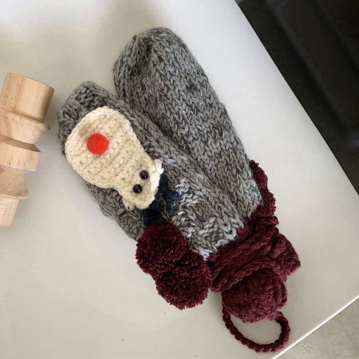 Winter Gloves Color Light Grey Size One To Size