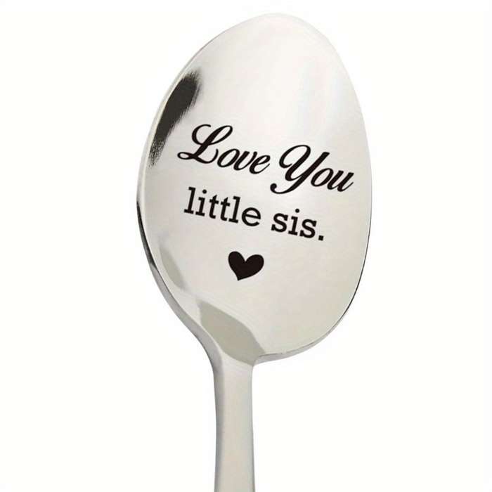 1pc Little Sister Gifts Gifts For Little Sister Birthday Gradation Love You Little Sis Spoon