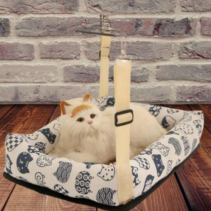 Pet supplies size S Items Summer mat hanging nest   square       blue background lucky cat
