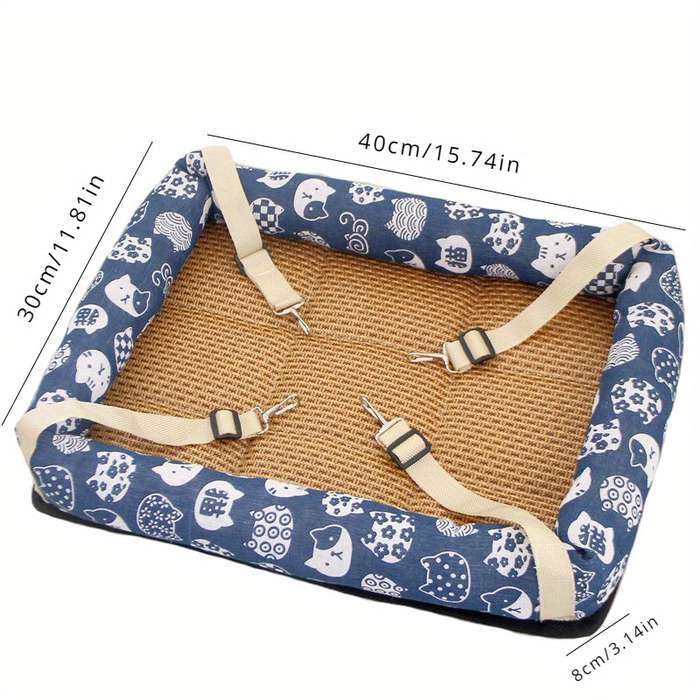 Pet supplies size S Items Summer mat hanging nest   square       blue background lucky cat