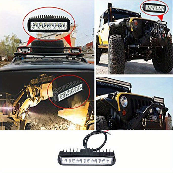 1pcs 18w 6 LED Car Work Light DRL Spotlight High Bright Auto Offroad SUV Truck Headli