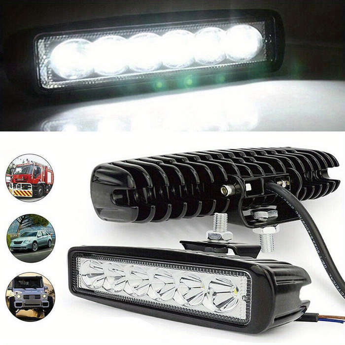 1pcs 18w 6 LED Car Work Light DRL Spotlight High Bright Auto Offroad SUV Truck Headli