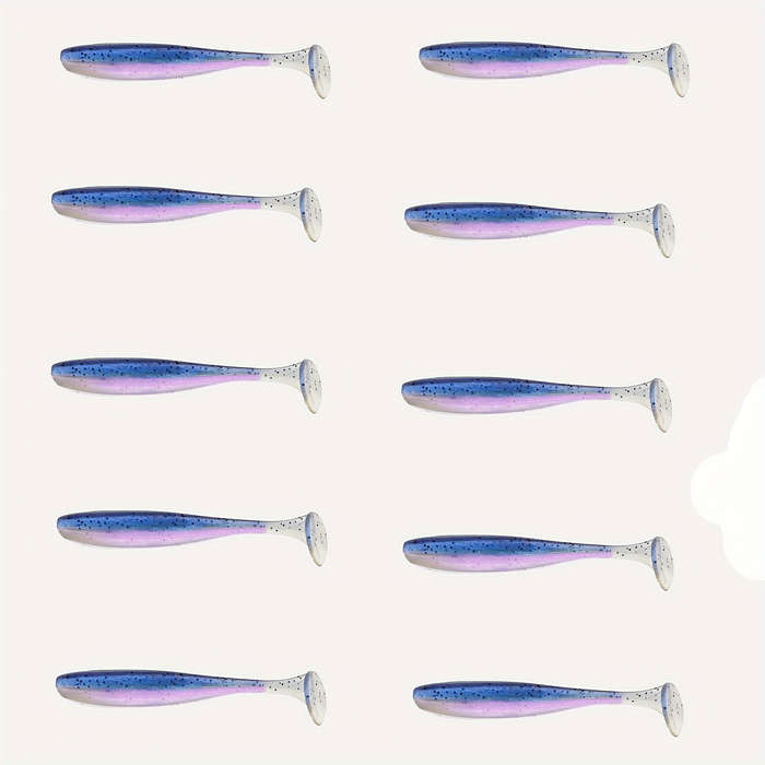 10pcs Soft Fish Baits 0.5g 3.99cm T-tail Soft Worm Artificial Lures for Perch and Shad Fishing