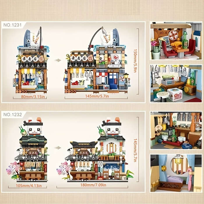 Building Toy Architectural Model Toy Set Style Restaurant