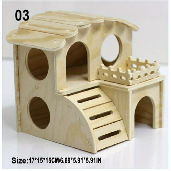 Pet Supplies Color Wooden Hawaiian Villa