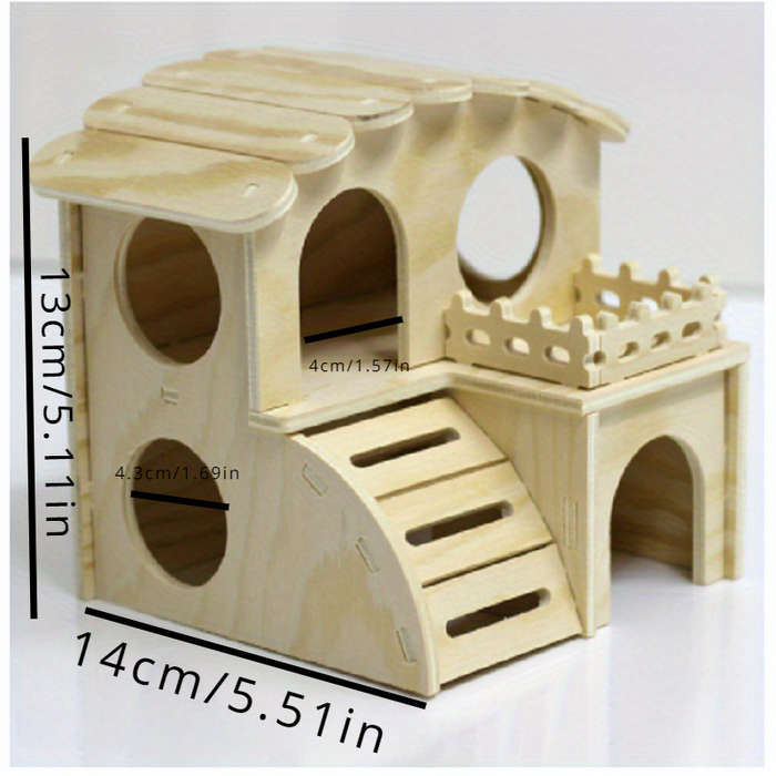 Pet Supplies Color Wooden Hawaiian Villa