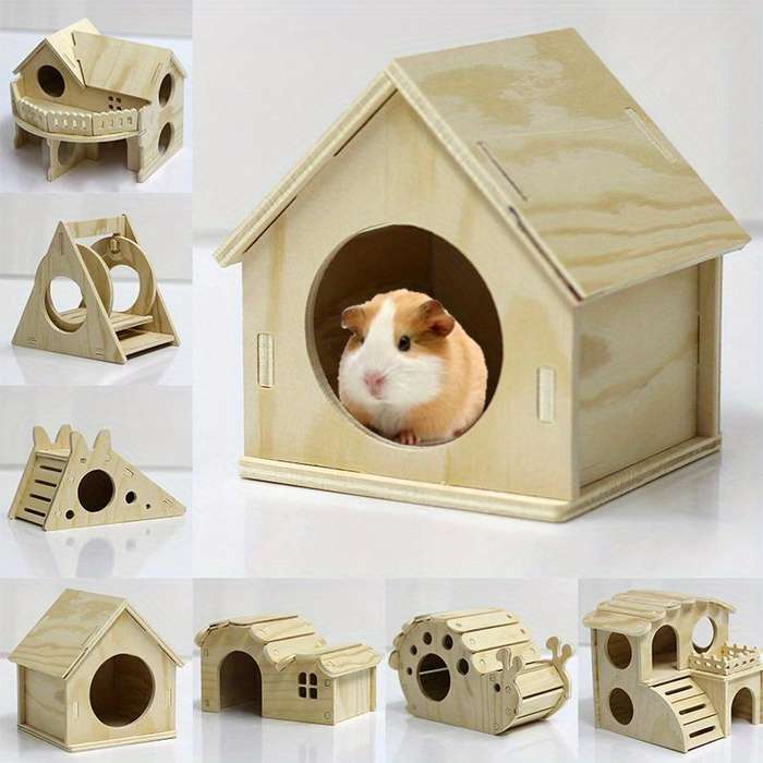 Pet Supplies Color Wooden Hawaiian Villa