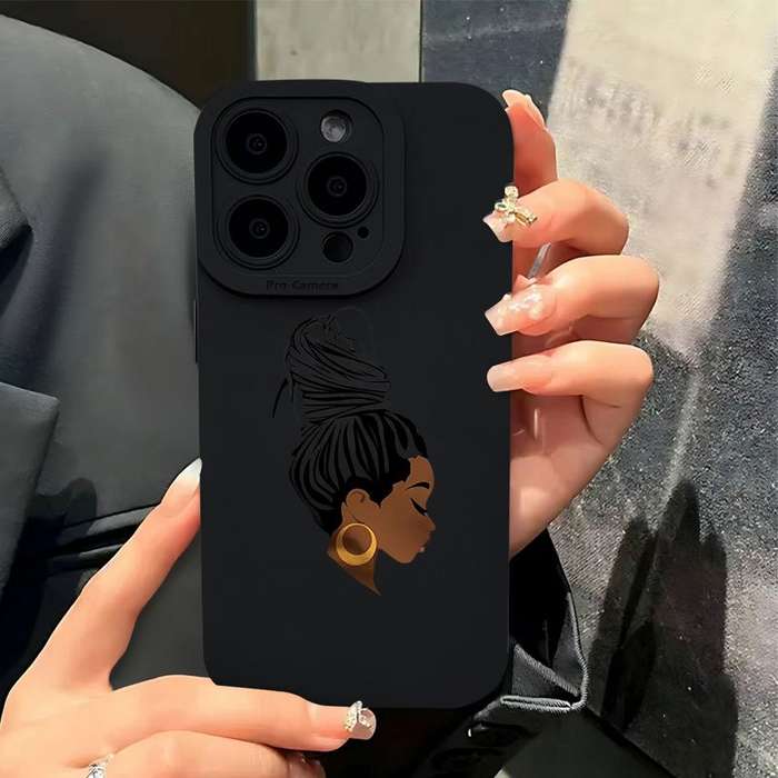 1Pc Mixed Color For iPhone 7 8 SE2 SE3 African Queen Silhouette Phone Case