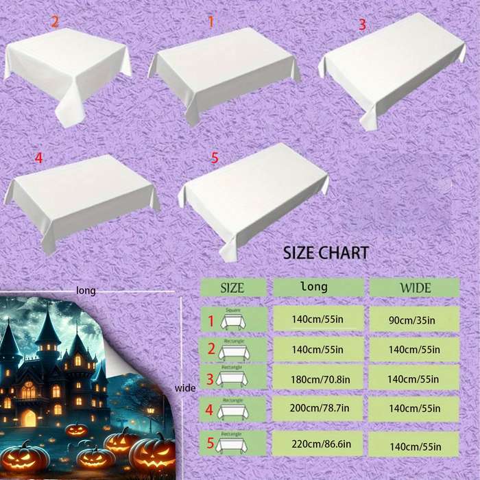 Halloween tablecloth decoration size 140cm x 180cm