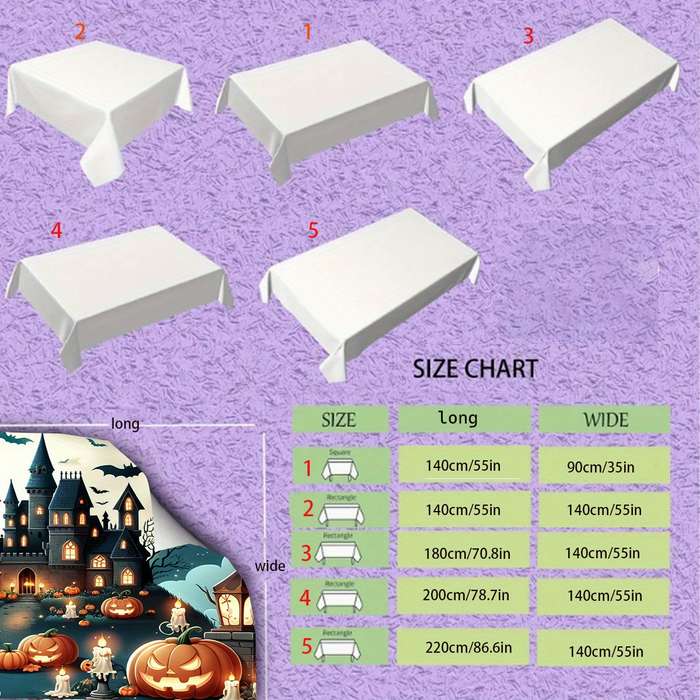 Halloween tablecloth decoration size 140cm x 220cm