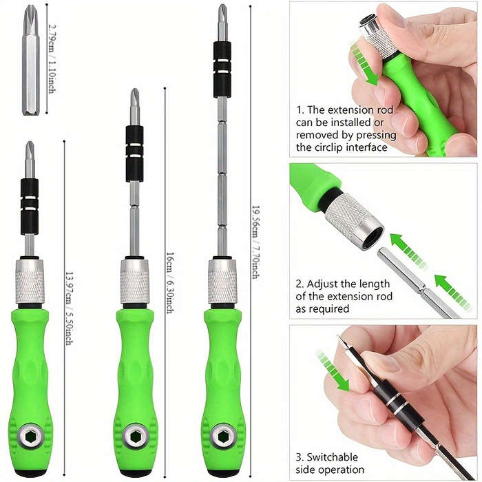 Screwdriver Bit Tool Set Color Green 32Pcs In 1
