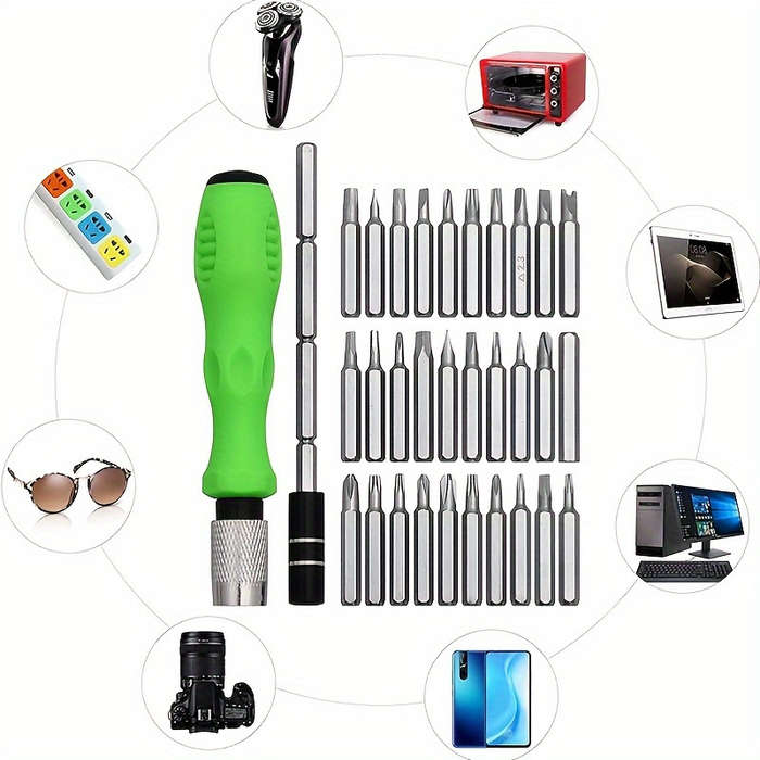 Screwdriver Bit Tool Set Color Green 32Pcs In 1