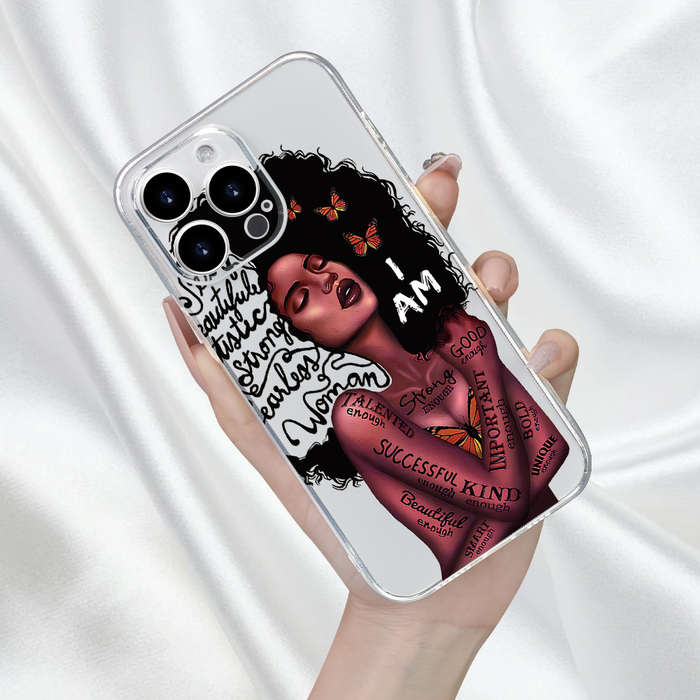 1Pc Transparent For iPhone 11 Pro African Girl Phone Case