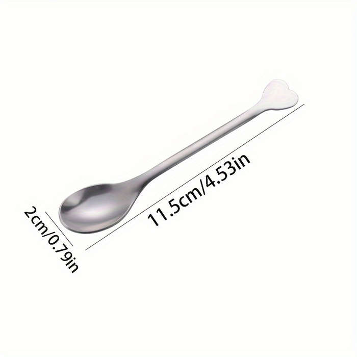 4pcs Spoons with Heart-Shaped Handles Perfect for Coffee Tea Soup and More