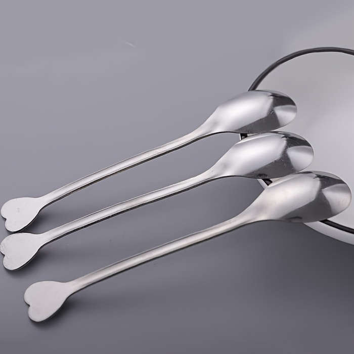 4pcs Spoons with Heart-Shaped Handles Perfect for Coffee Tea Soup and More