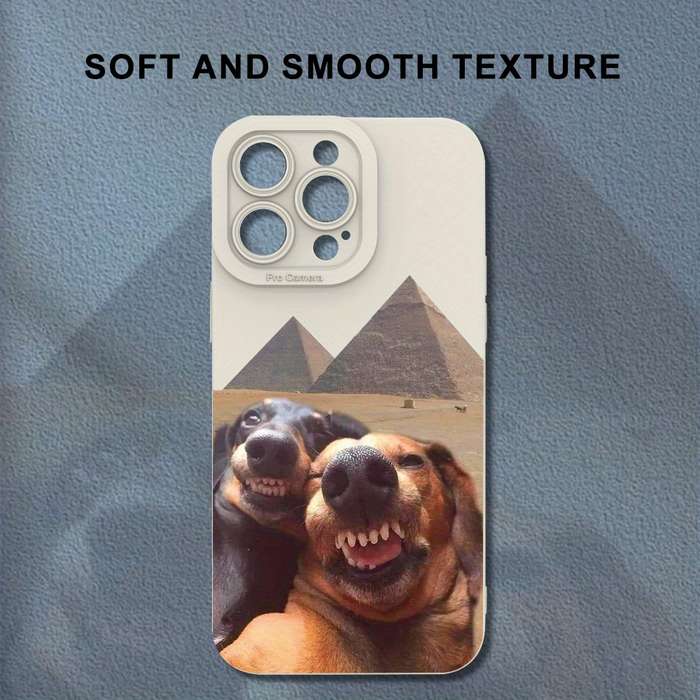 1Pc Ivory White For iPhone 13 Dog Selfie Phone Case