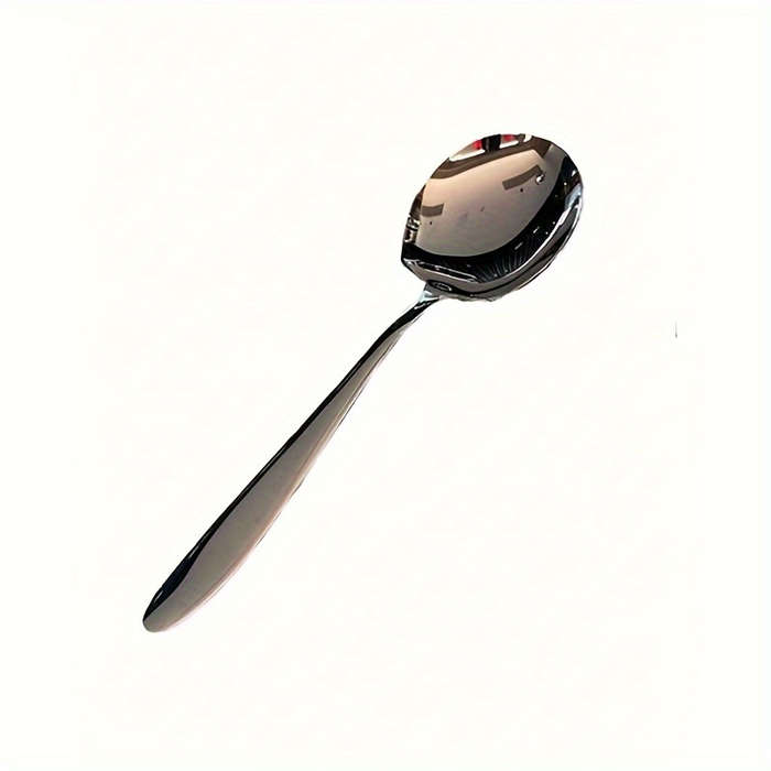 1pc Heavy-Duty Stainless Steel Serving Spoon with Ergonomic Thick Handle for Kitchen Dining R