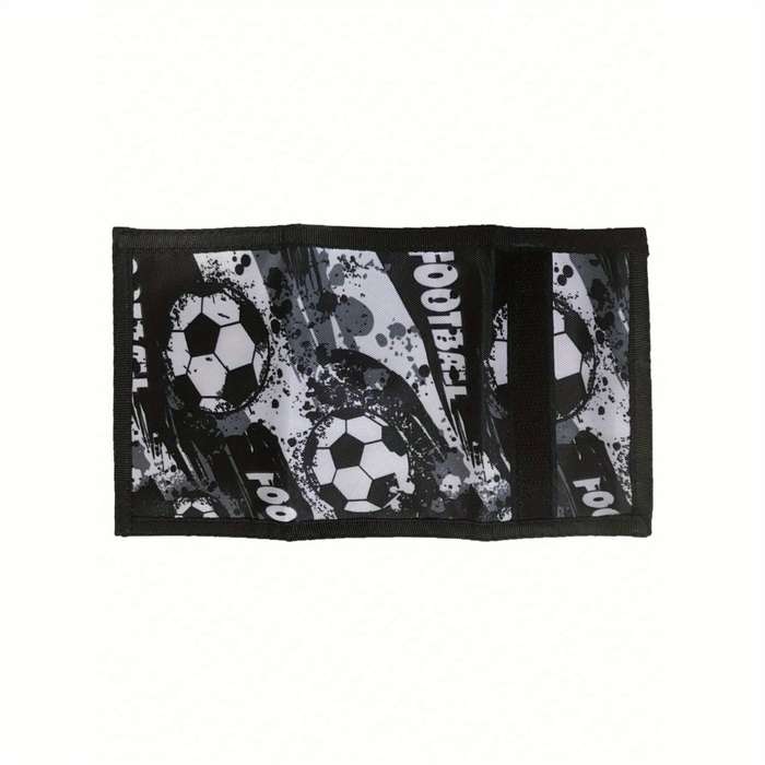 1pc Polyester Trifold Wallet for TeensLightweight Unlined with Zip Pocket Football-Themed Desi