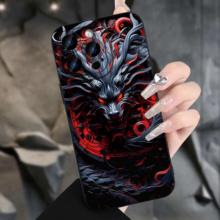 1Pc Black For iPhone X XS Creative Design Dragon Phone Case