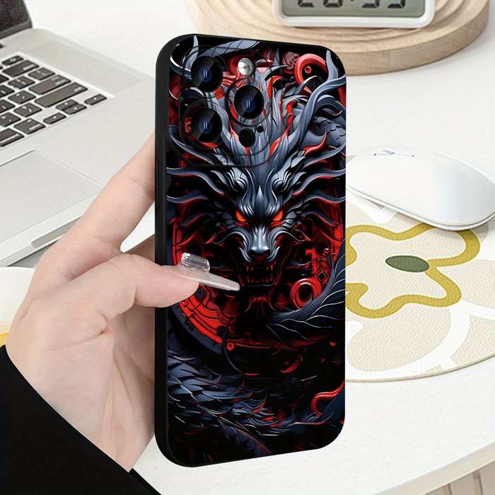 1Pc Black For iPhone X XS Creative Design Dragon Phone Case