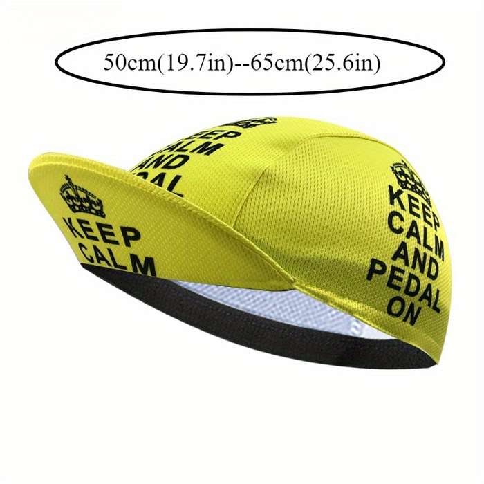 1pc Quick-Dry Breathable Cycling Cap with Yellow Crown Print Polyester Sun Protection Outdoor Ha