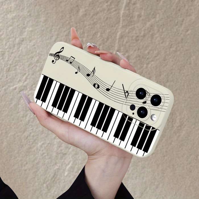 1Pc Ivory White For iPhone 7 8 SE2 SE3 Piano Music Note Phone Case