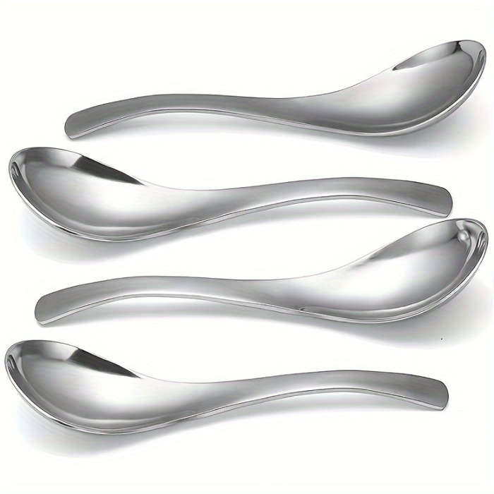 6pcs Heavy Duty Stainless Steel Spoon Set Classic Design Dishwasher Washable Easy To Clean
