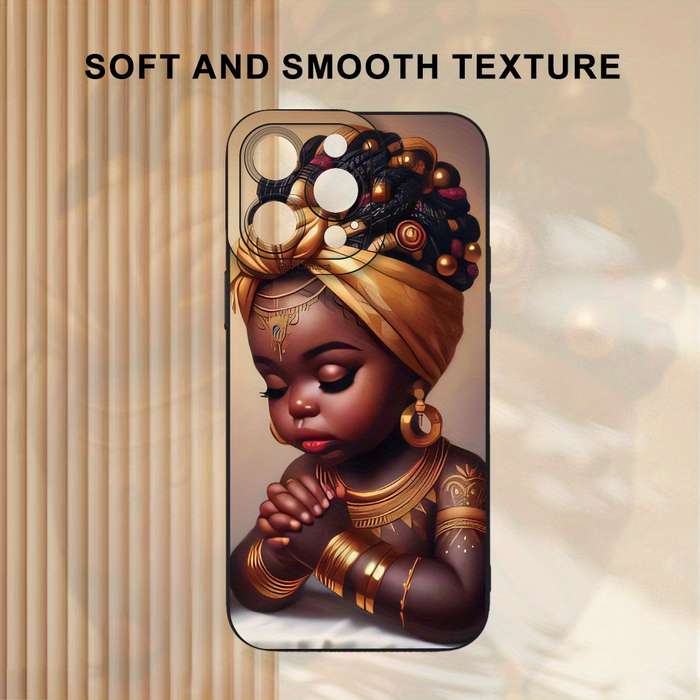 1Pc Black For iPhone 13 Mini African Little Girl Phone Case