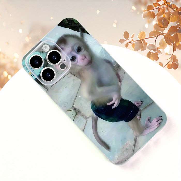 1Pc Transparent For iPhone 16 Plus Funny Monkey Pattern Phone Case