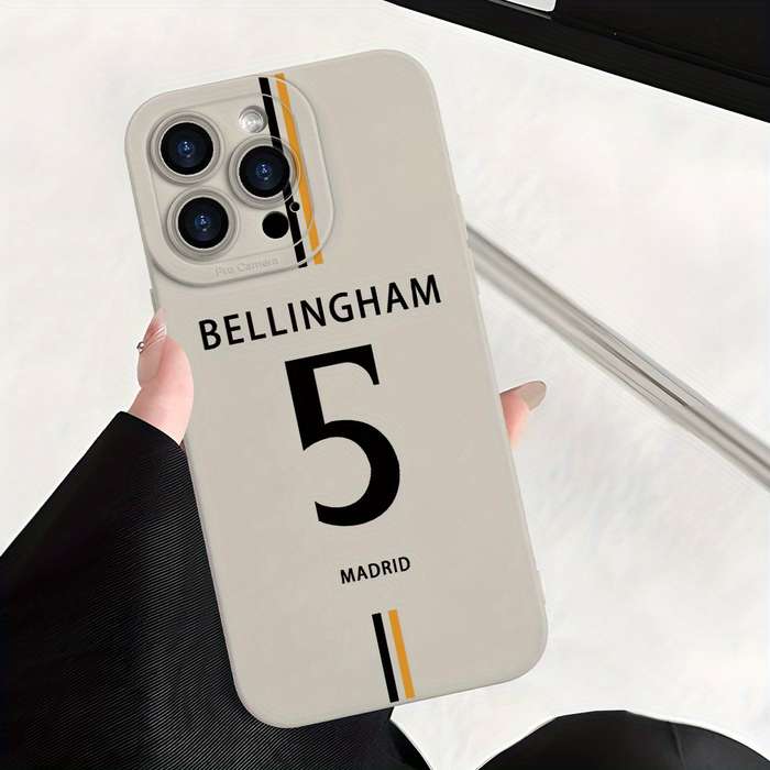 1Pc Ivory White For iPhone 14 Number 5 Pattern Phone Case