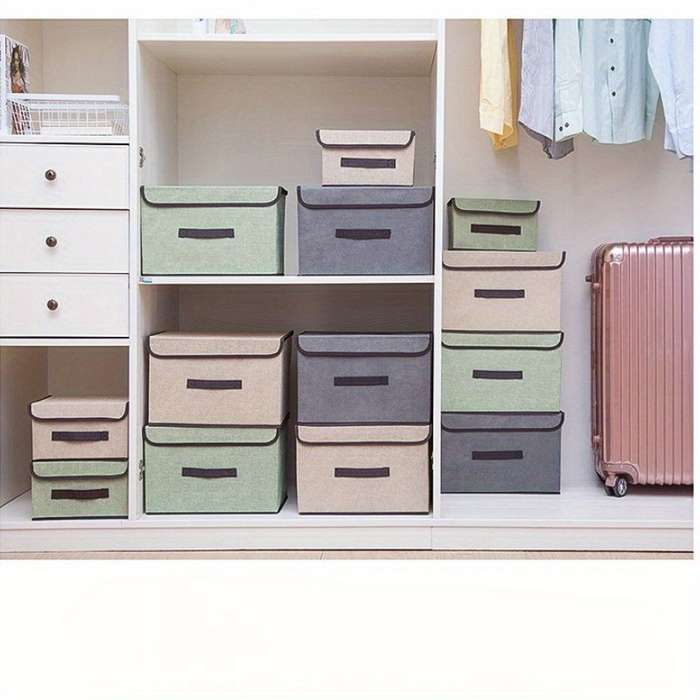 Storage And Organizationcolor Beige Plaid Size 2 X M Add 2 X L