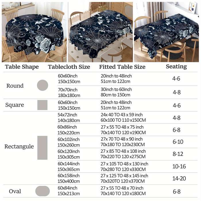 Halloween tablecloth decoration size Square 60x60in or 150x150cm