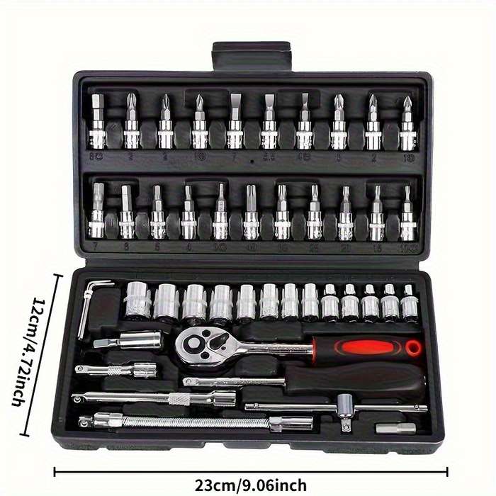 Screwdriver Bit Tool Set Color Portable Black 46 Piece Set Size Shf12And25 13Ds