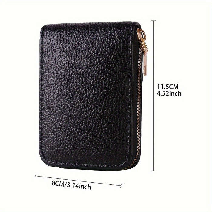 Men'S Stylish Card Holder with a Zippered Coin CompartmentPerfect for Organizing And Safeguarding