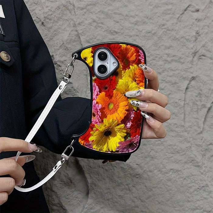 1Pc Mixed Color For iPhone 15 Colorful African Daisy Bouquet Phone Case