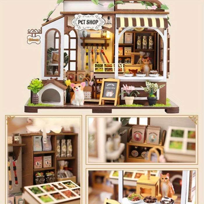 Building Toy Architectural Model Toy Set Color 3D Puzzle Kelly Pet Shop