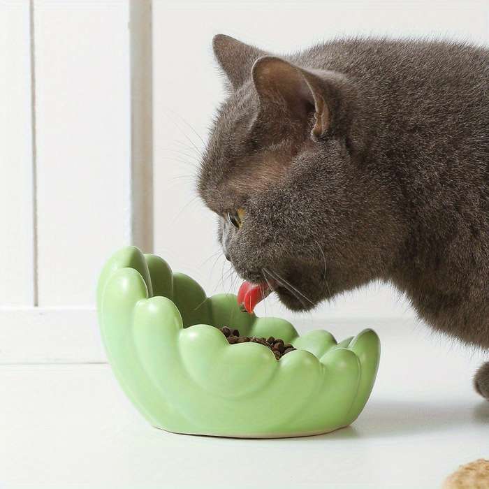 Pet Supplies Color Sea Wave Pet Bowl  Green