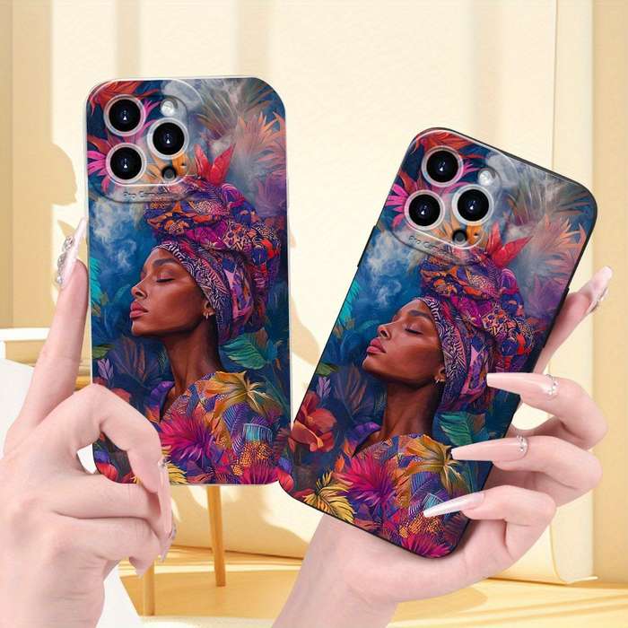 1Pc Black For iPhone 15 Pro Max African Reverie Various Phone Case