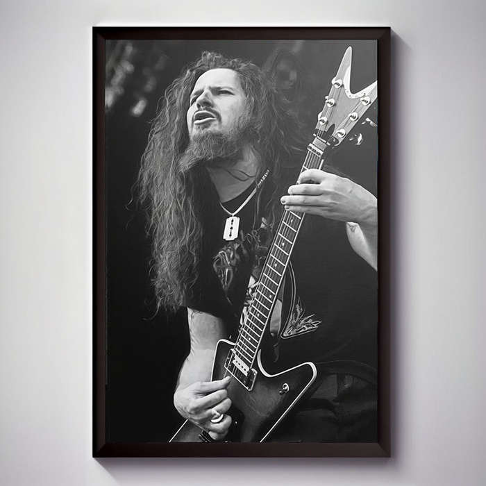 1pc  Unframed Canvas Print Poster Dimebag Darrel Classic Rock Wall Art Black White Guitaris