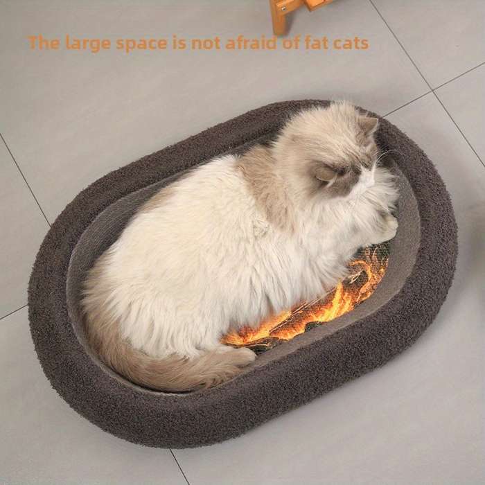 Pet Supplies Color Deep  Mouth Cat Bed  Grey Lucky Pattern