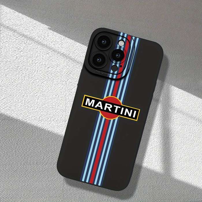 1Pc Black For iPhone 12 Racing Stripe Phone Case