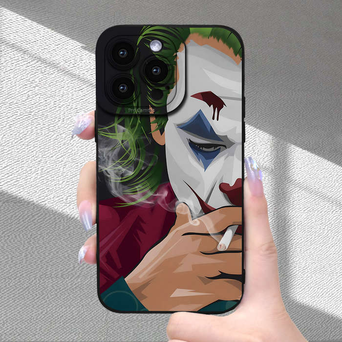 1Pc Black For iPhone X XS Clown Pattern Phone Case