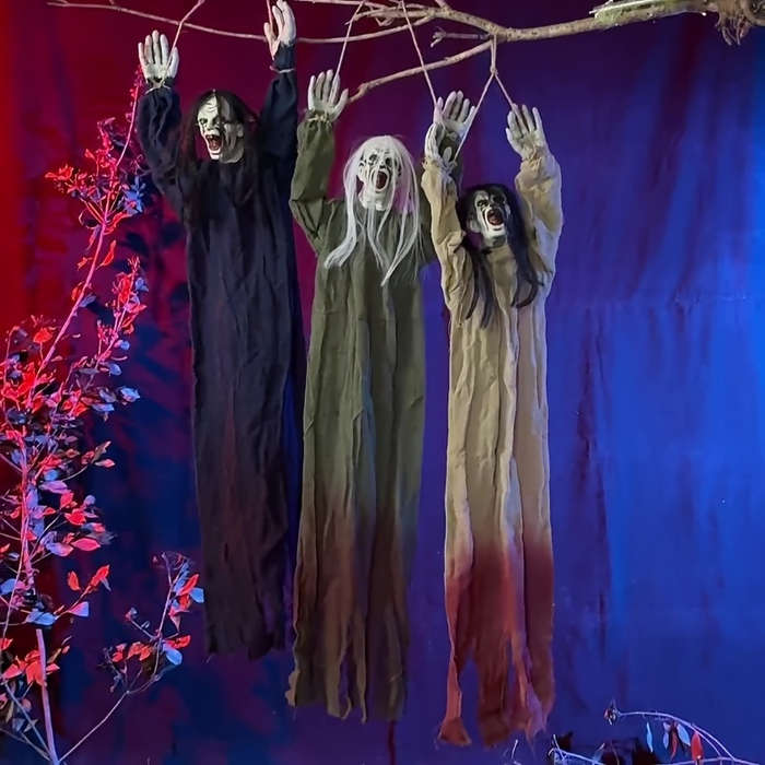 Halloween Decorations Color Black Hair Yellow Blood Clothes Hanging Ghost