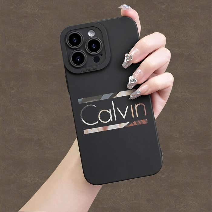 1Pc Black For iPhone 13 Mini Calvin Text Phone Case